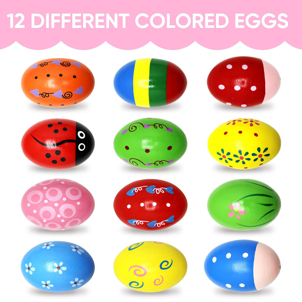 Tuzuaol egg shakers with varied patterns encourage exploration and musical awareness