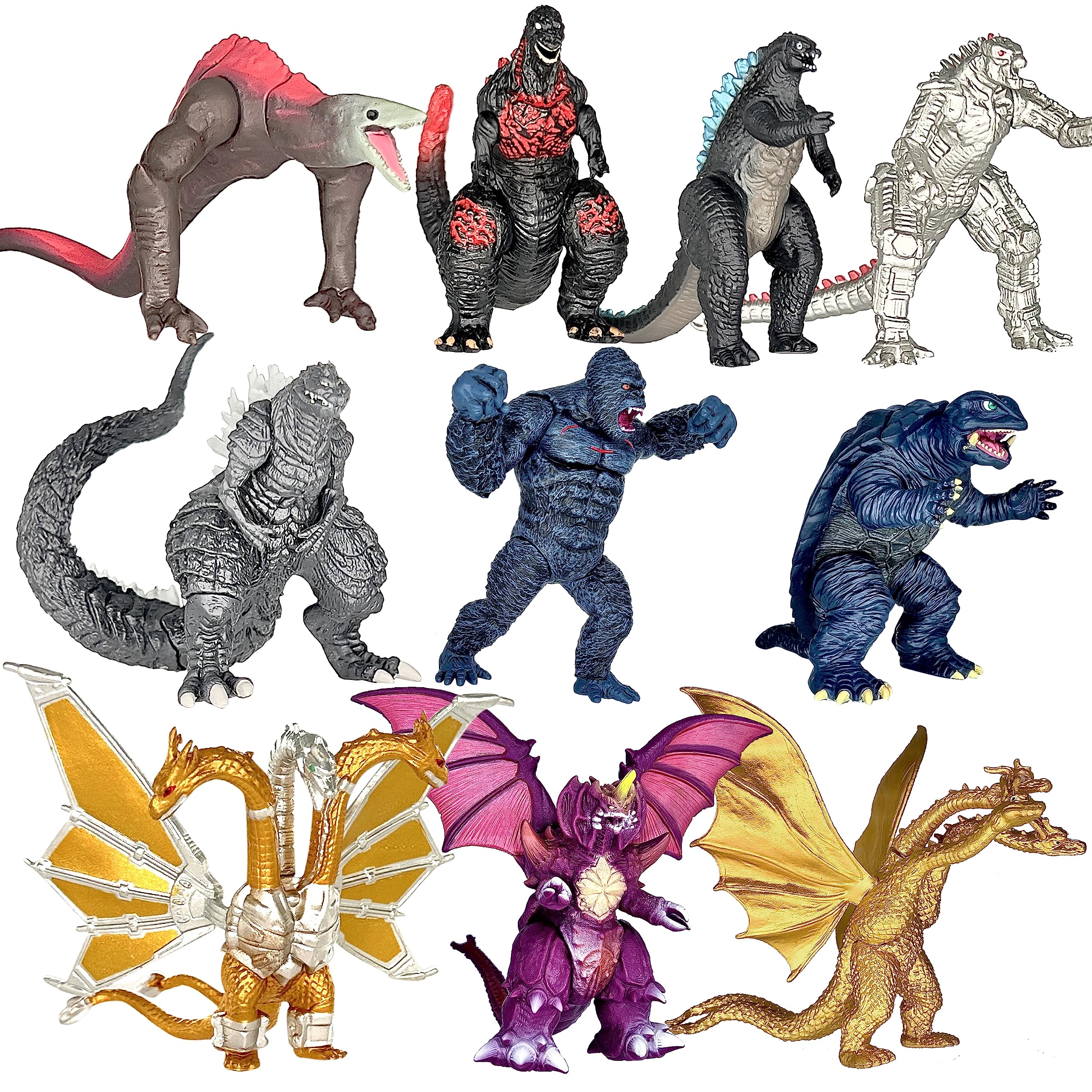 TwCare Godzilla vs Kong movable-joint dinosaur toy for dynamic posing.