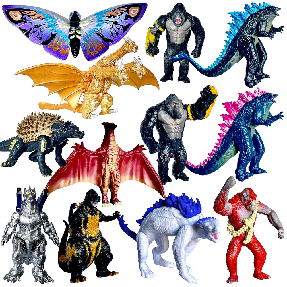 TwCare Godzilla x Kong figures on display with dynamic poses for collectors.