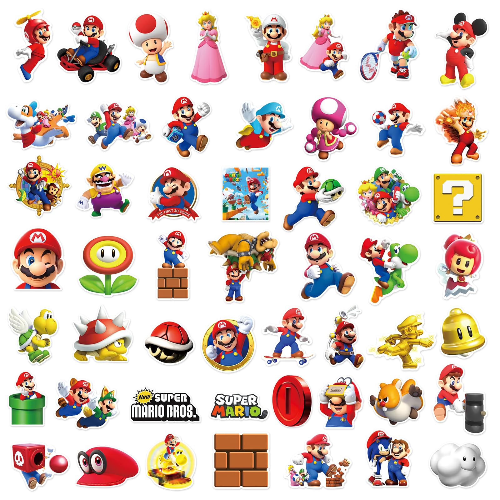 TWGOGOTIC Mario stickers on bumpers for playful, non-damaging decoration