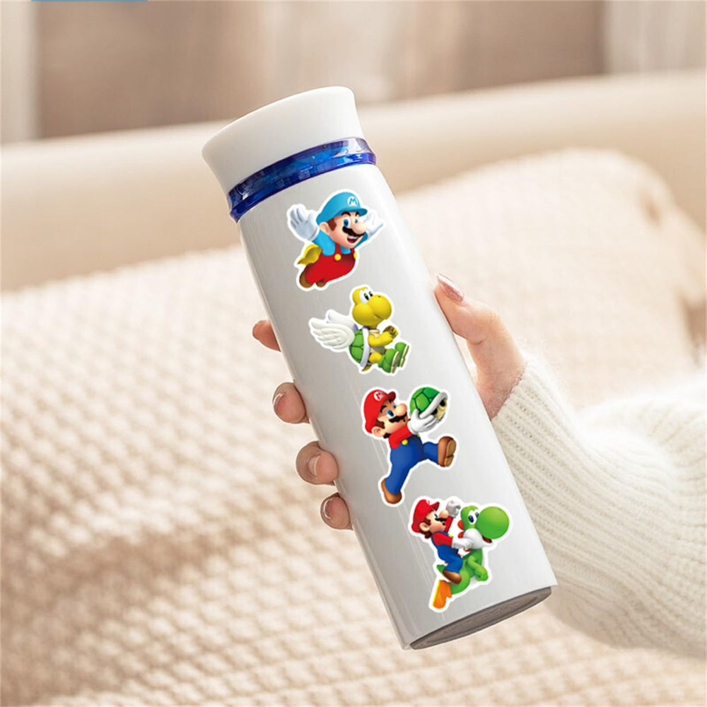 TWGOGOTIC Mario stickers on hard hats for fun visibility and easy reuse
