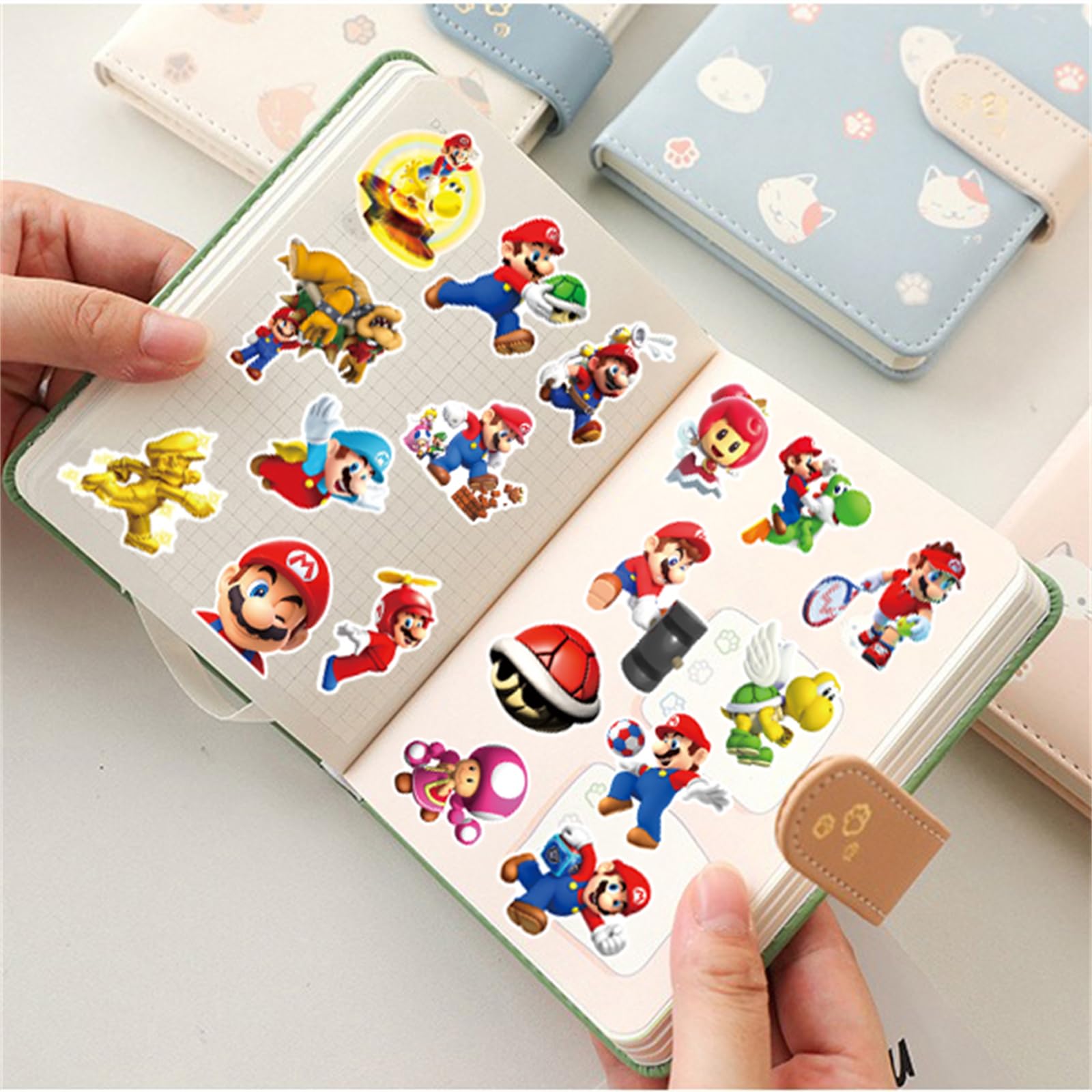 TWGOGOTIC Mario stickers on a laptop for personalized, removable style
