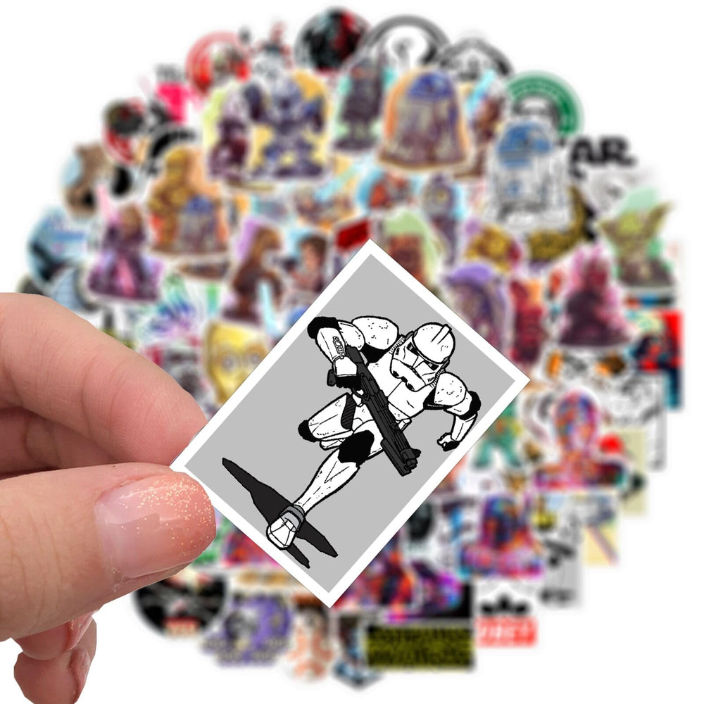 TWGOGOTIC Star Wars stickers 2-3 inches size shown on notebook
