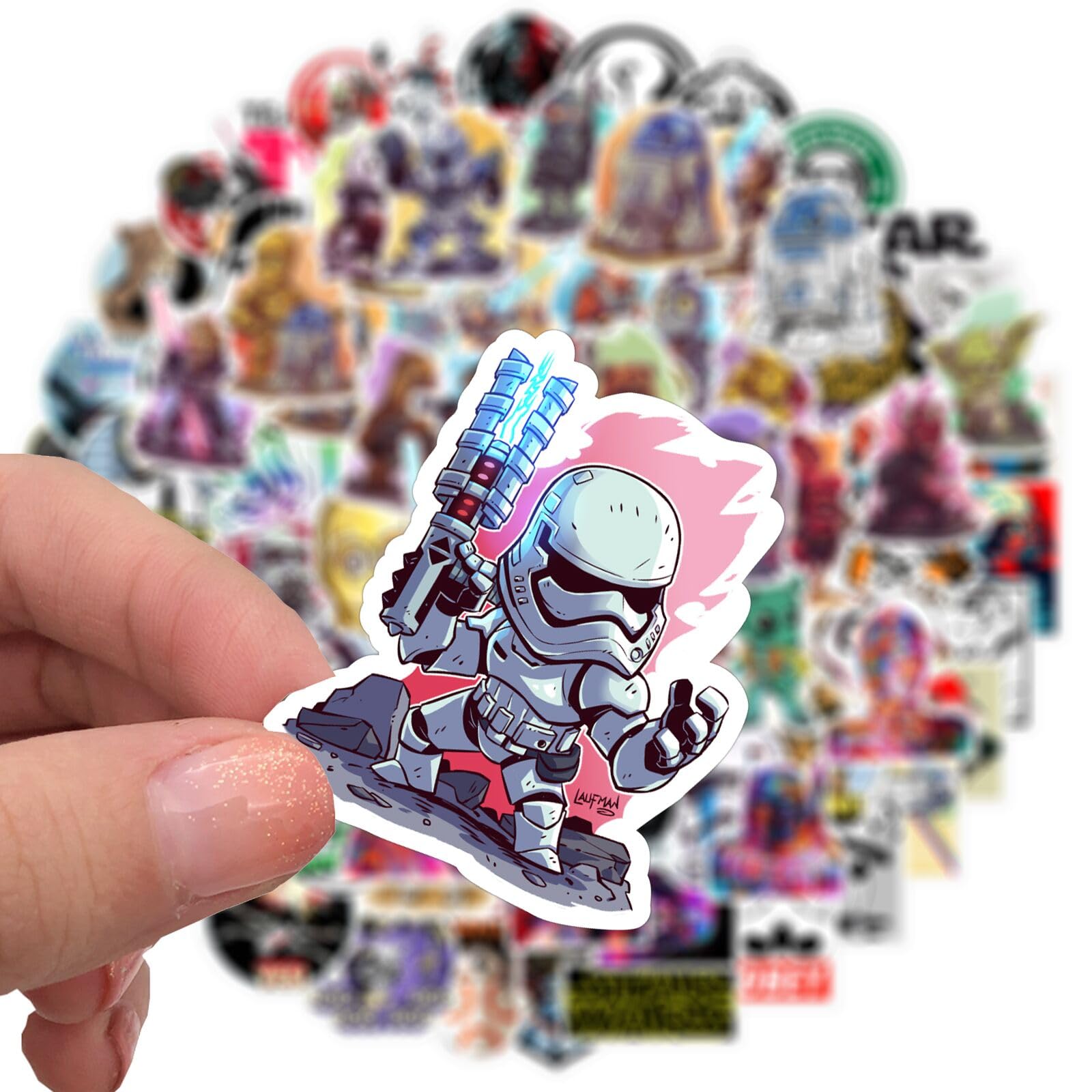 TWGOGOTIC Star Wars stickers back adhesive indicates easy reapplication