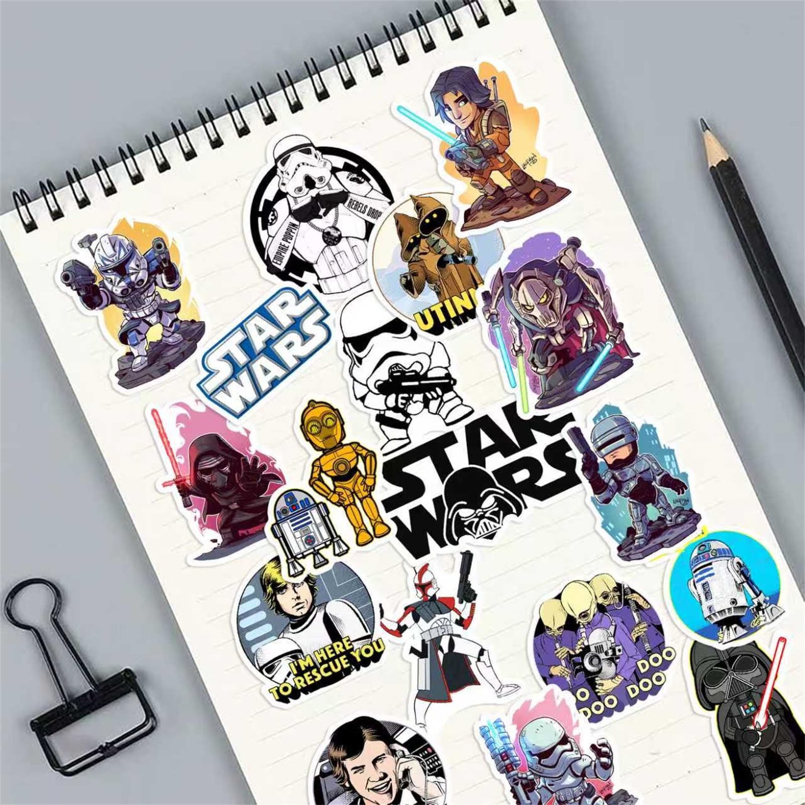 TWGOGOTIC Star Wars stickers on laptop show removable design with no residue