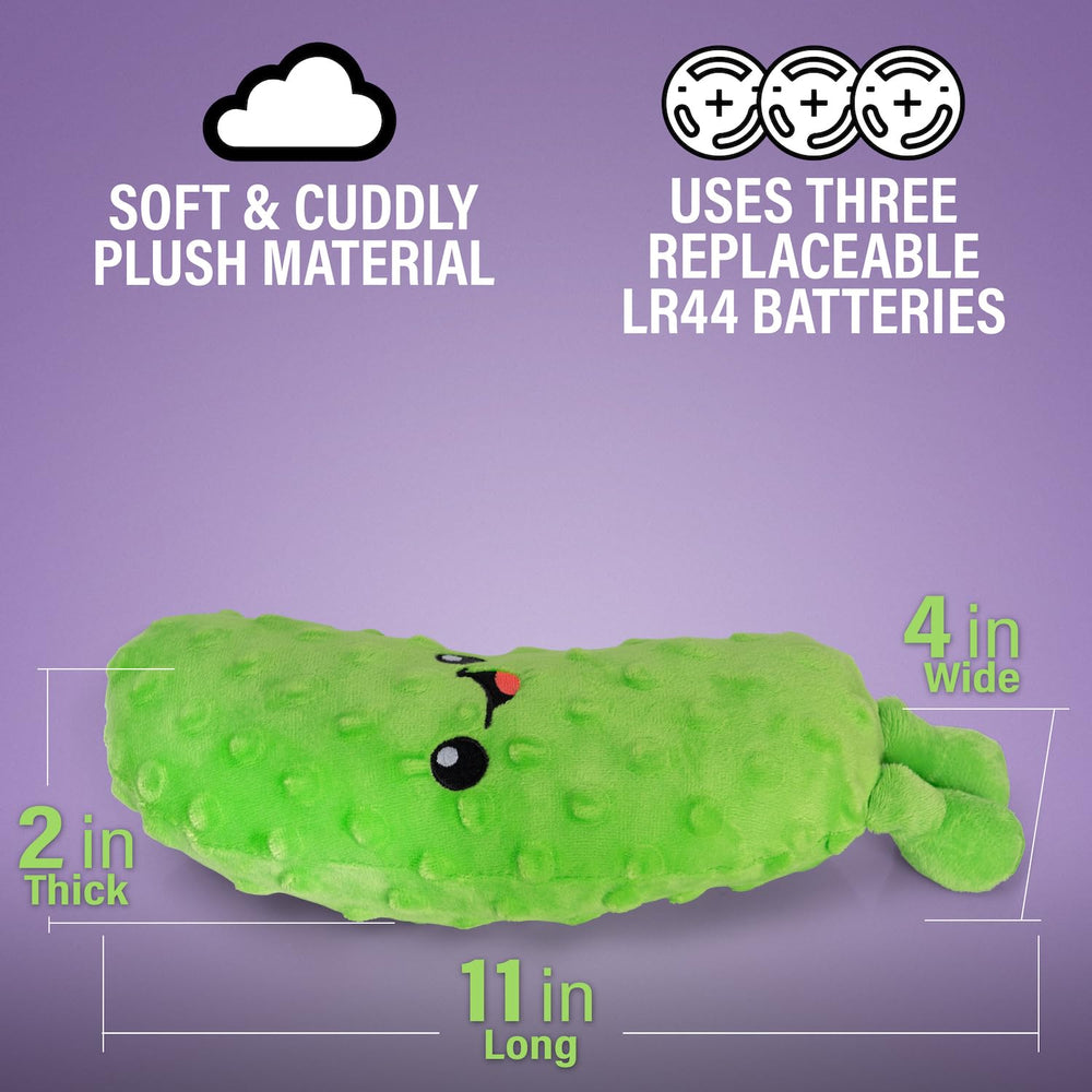 Twiddler Toys Yodeling Plush Pickle gift-ready packaging signals a lighthearted surprise.