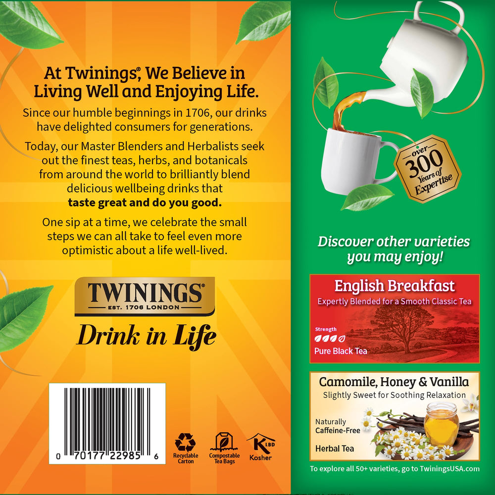 Twinings Assam-Kenya blend leaves deliver bold body and strength.