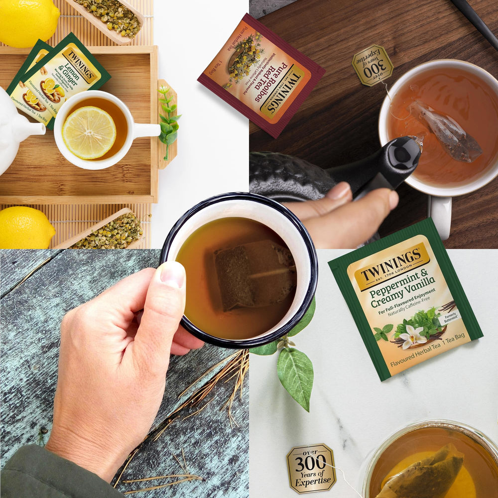 Twinings camomile honey vanilla for soothing, comforting cup.