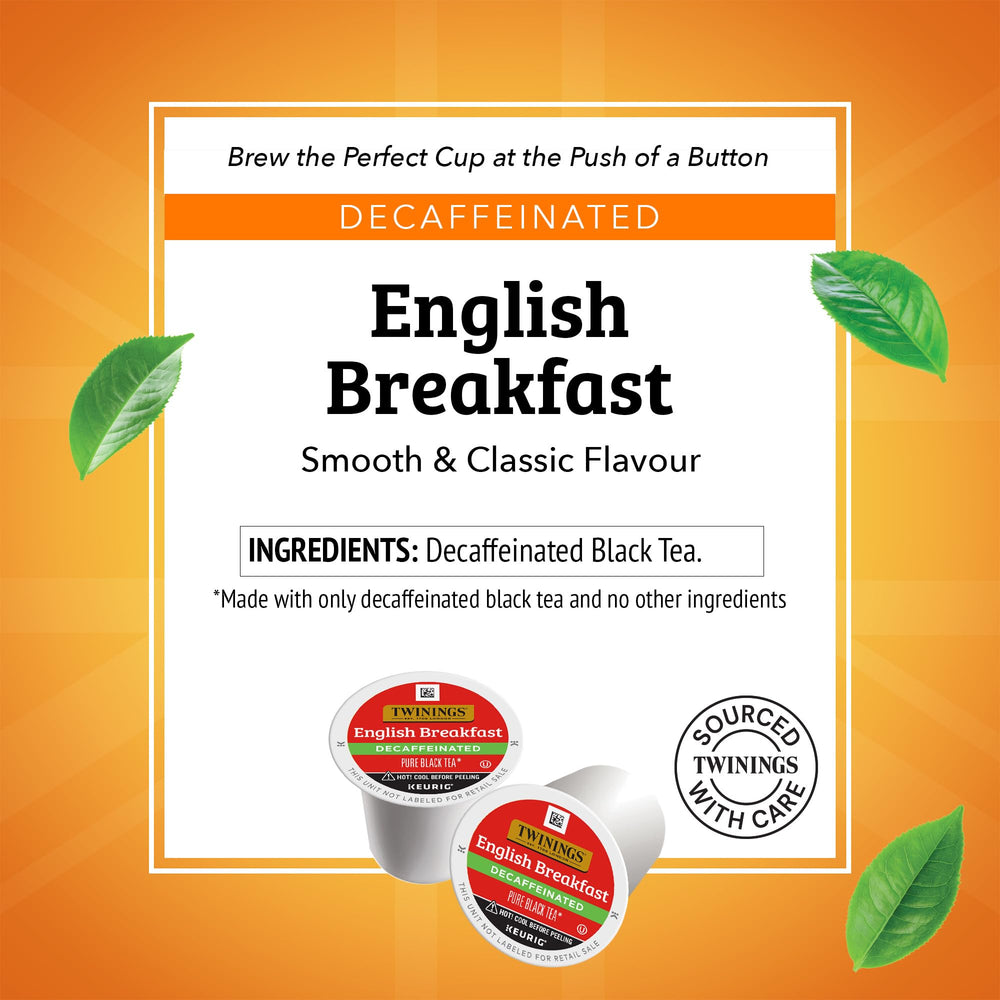 Brewing Twinings Decaffeinated English Breakfast K-Cup pods yields a consistent, full-bodied cup.