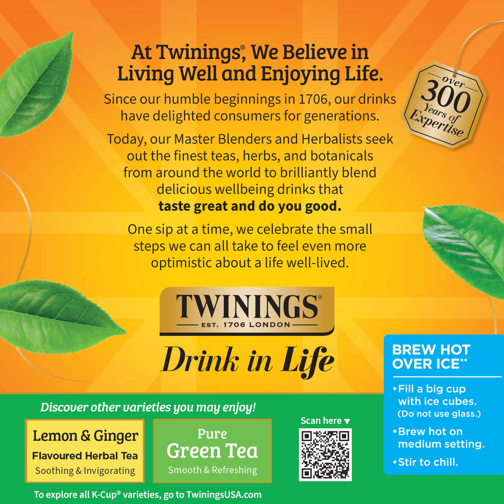 Aromatic steam rising from Twinings decaf green tea K-Cup during brewing