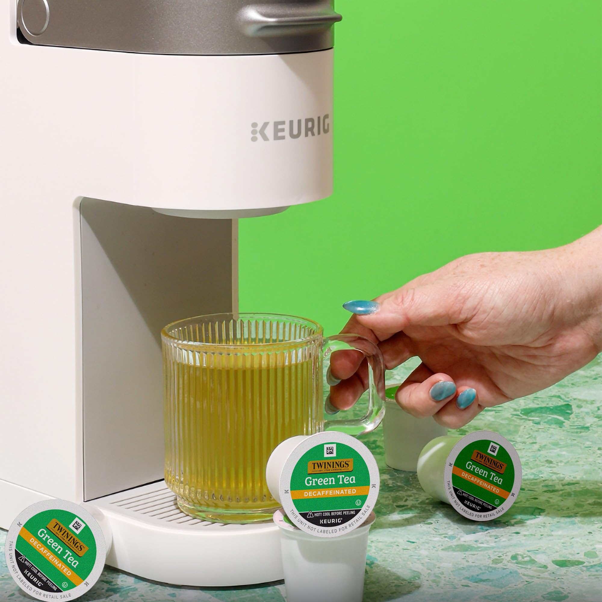 Twinings decaf green tea K-Cup pods served hot or over ice for refreshment