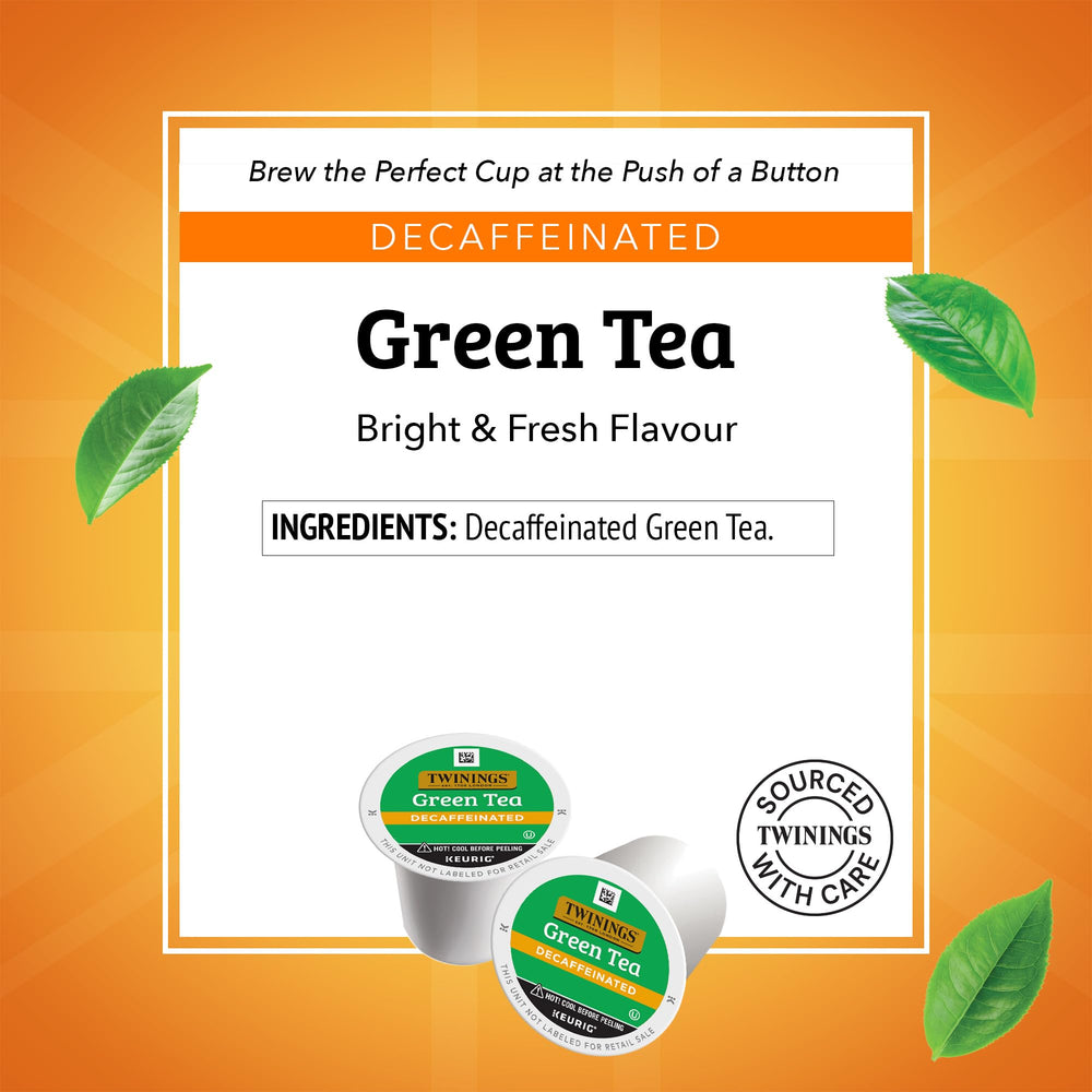 Twinings decaf green tea K-Cup pods in Keurig brew releasing fragrance