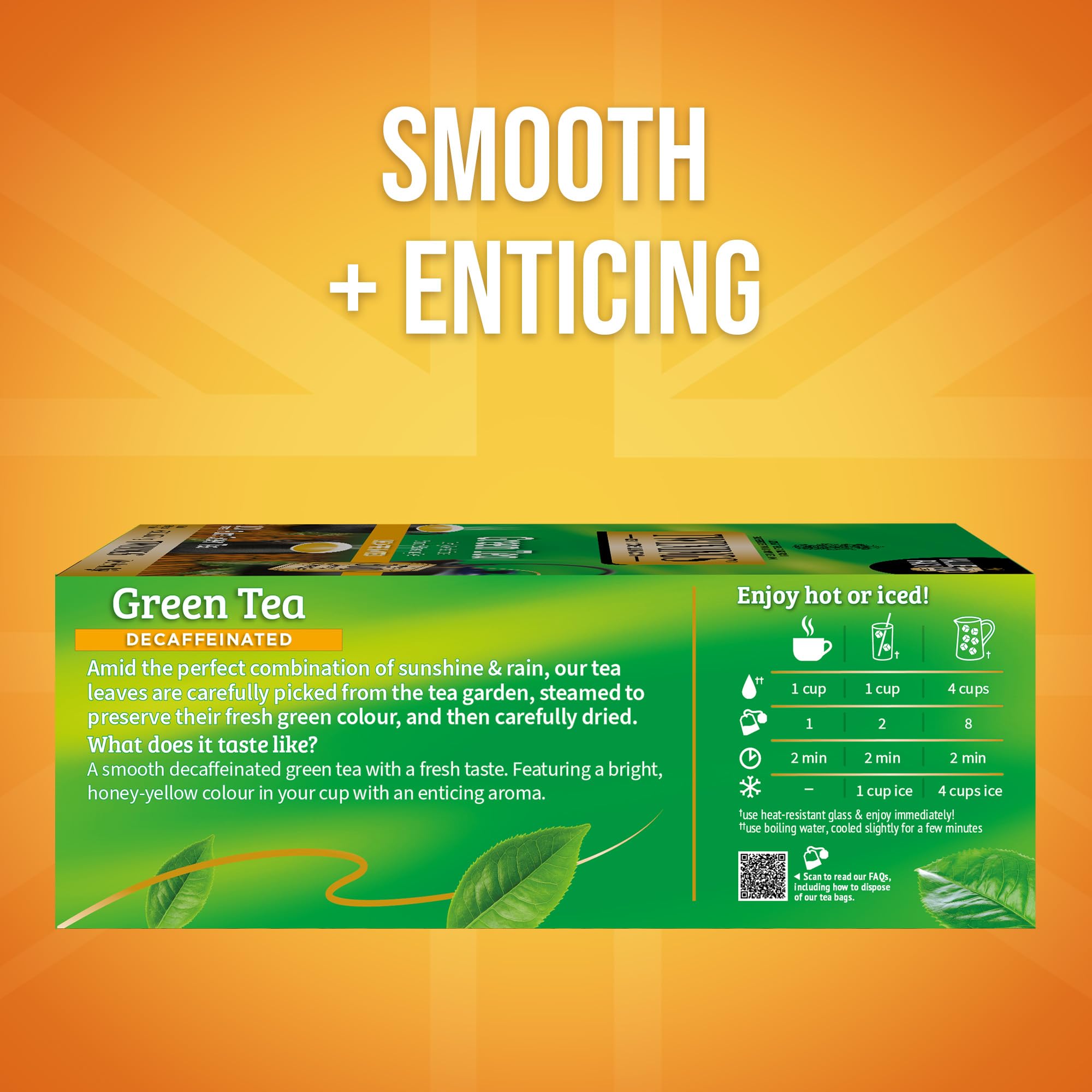Twinings green tea bags individually sealed to preserve freshness and flavor.