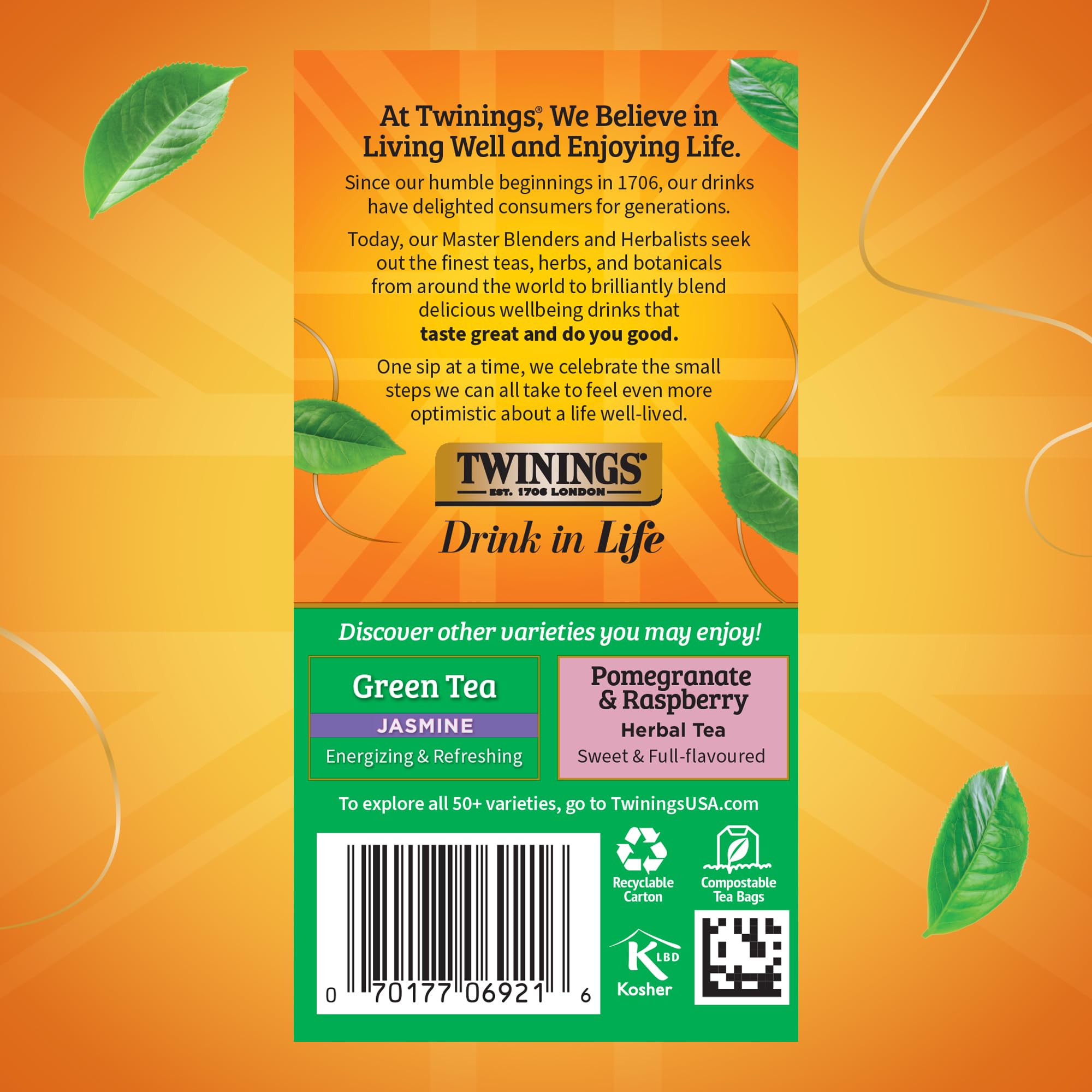 Twinings Green Tea creates fruity notes with vibrant berry hints.