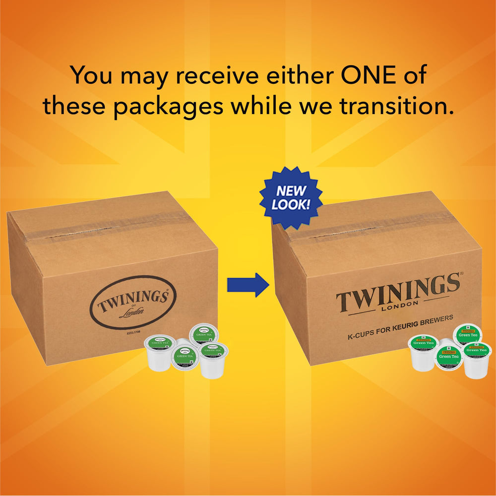 Twinings Green Tea K-Cup brewed over ice for a refreshing cold beverage.