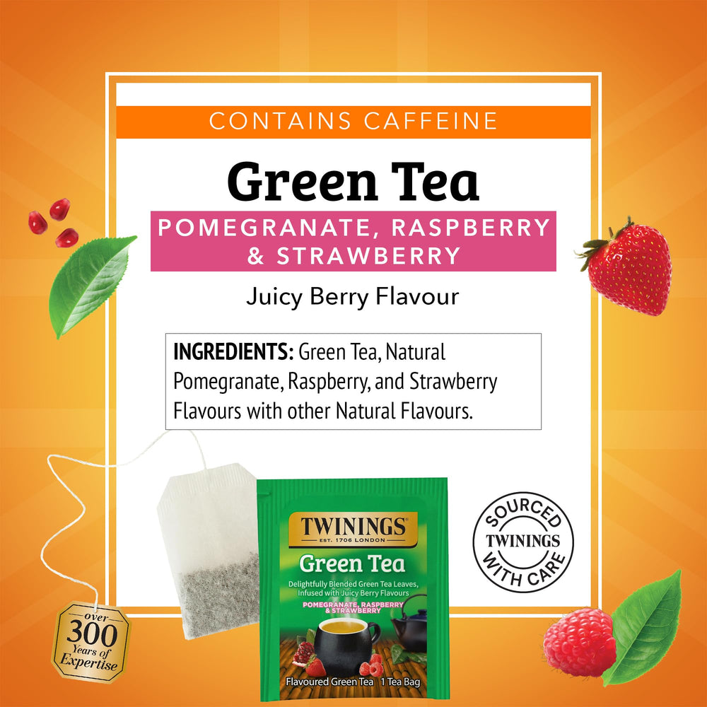 Twinings Green Tea steaming cup delivers fragrant aroma.