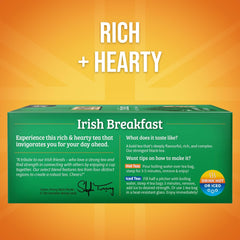 Twinings Irish Breakfast tea cup steep shows a rich amber brew.