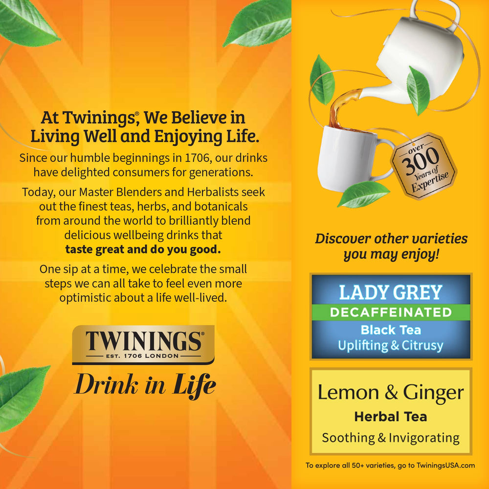 Twinings on-the-go packaging showcases convenience for travel and work breaks.