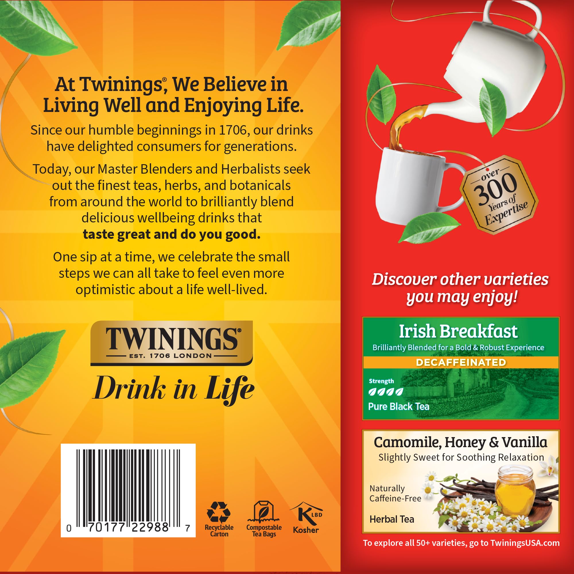 Twinings on-the-go tea bags offer convenient daily ritual.