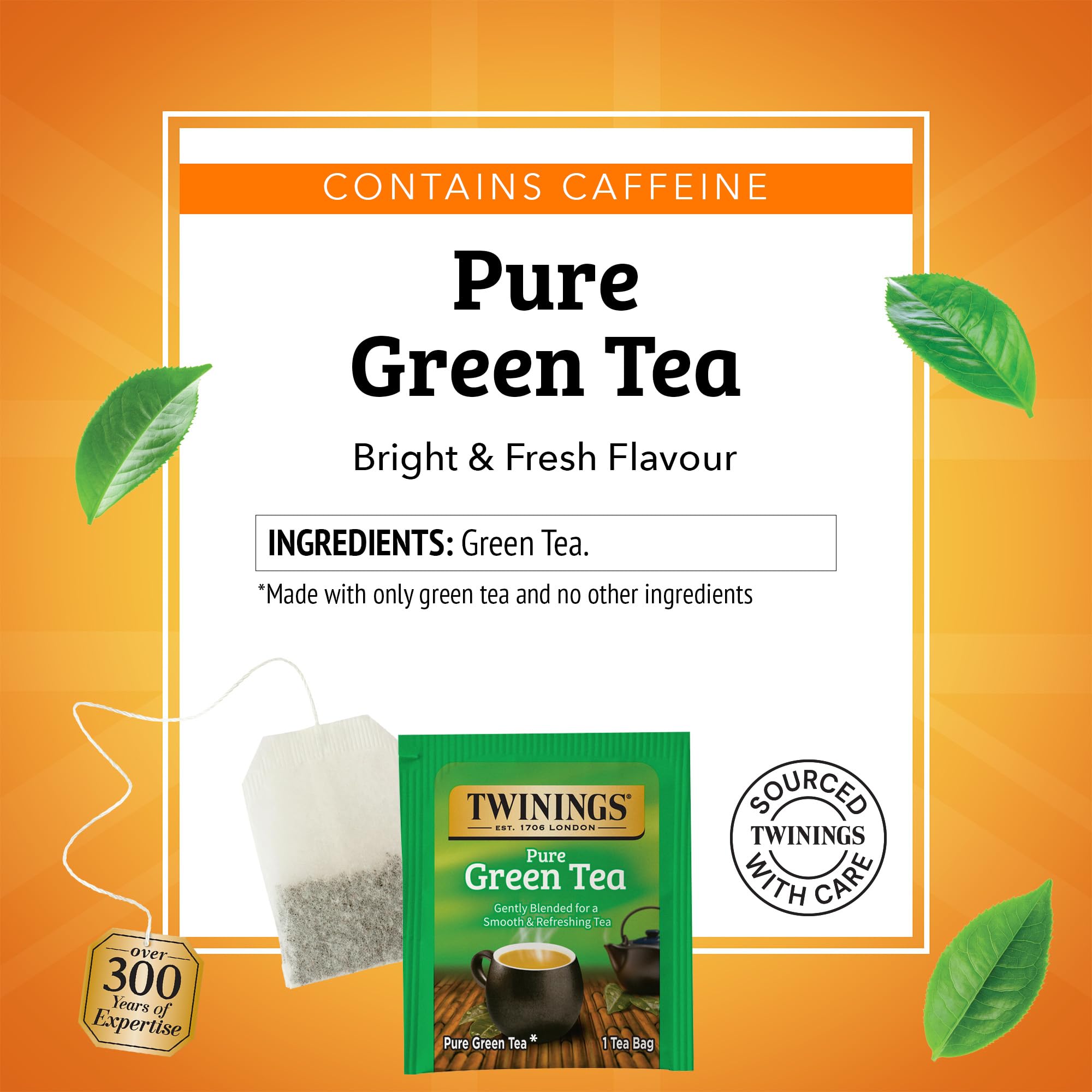 Twinings Pure Green Tea cup steaming, showcasing a smooth, refreshing aroma.