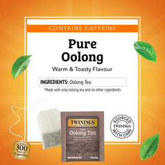 Twinings Pure Oolong Tea brewed cup suggesting a smooth, toasty flavor
