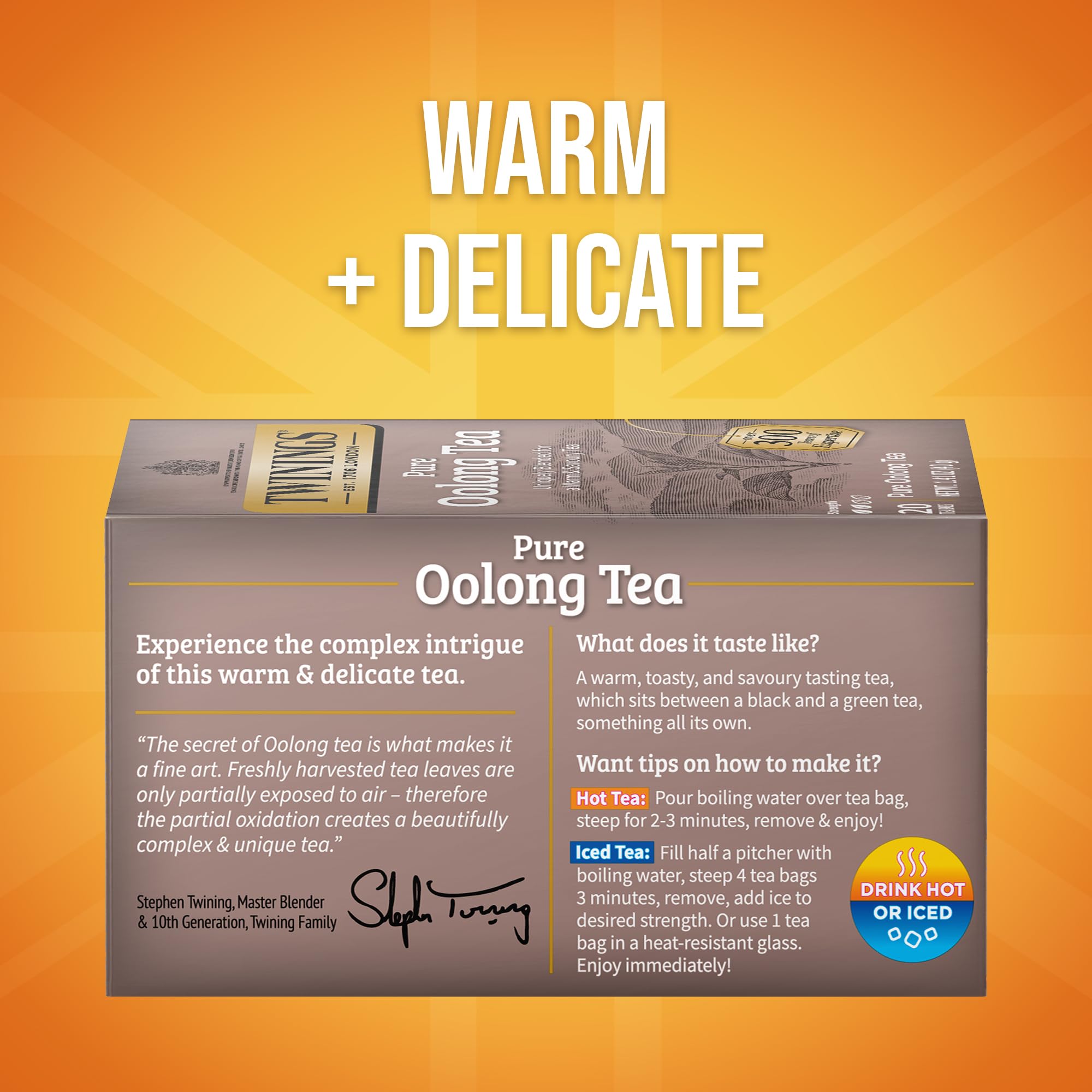 Twinings Pure Oolong Tea bags close-up highlighting freshness and convenience