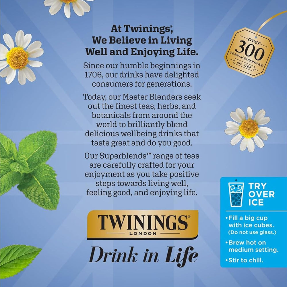 Twinings Sleep Tea K-Cups hot brew at 6 oz for best flavor and aroma.
