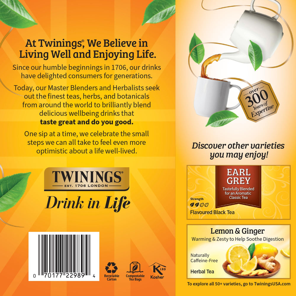 Twinings Lady Grey sourced with care supporting communities and fair livelihoods.