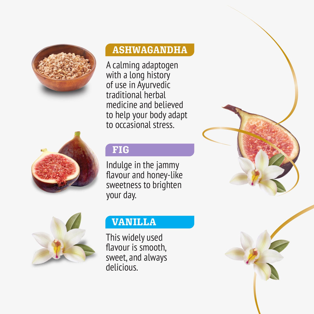 Twinings Calm adaptogens cup with fig and vanilla creates a soothing moment.