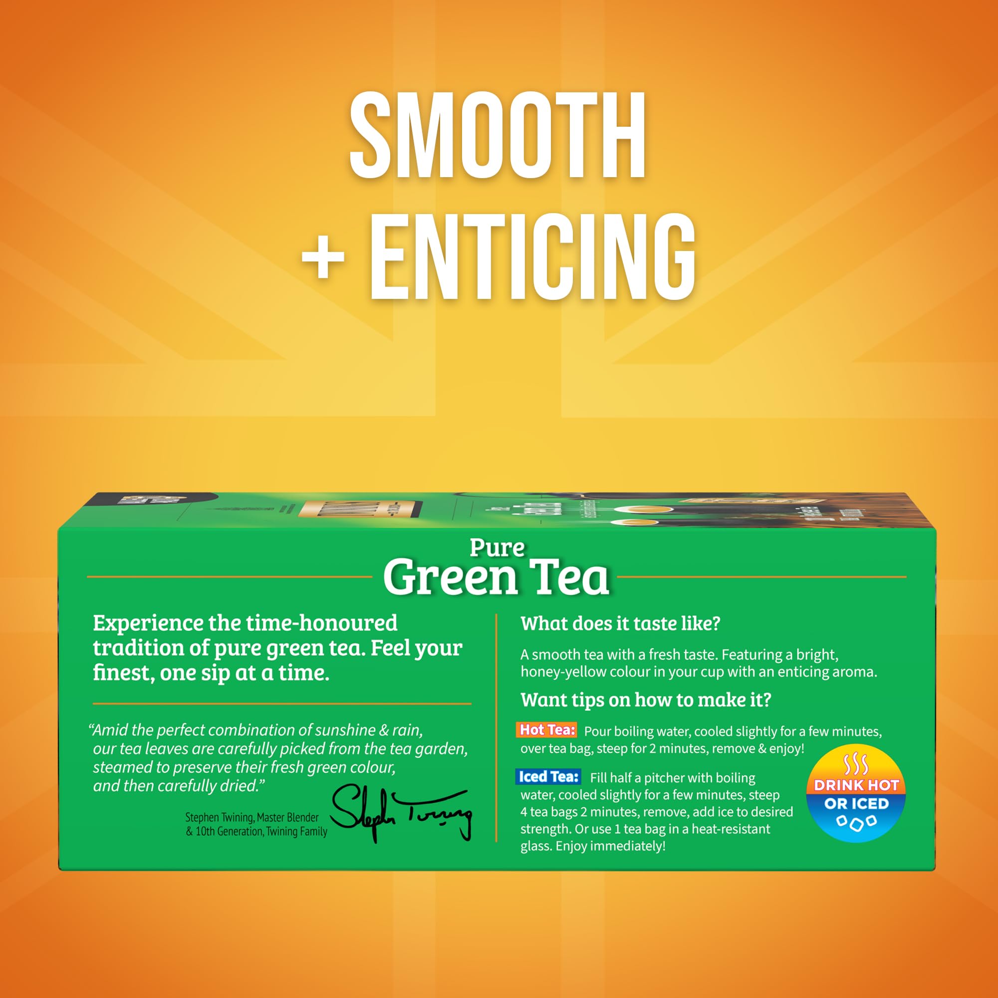 Twinings tea bags pack close-up, individually wrapped for lasting freshness and on-demand brewing.