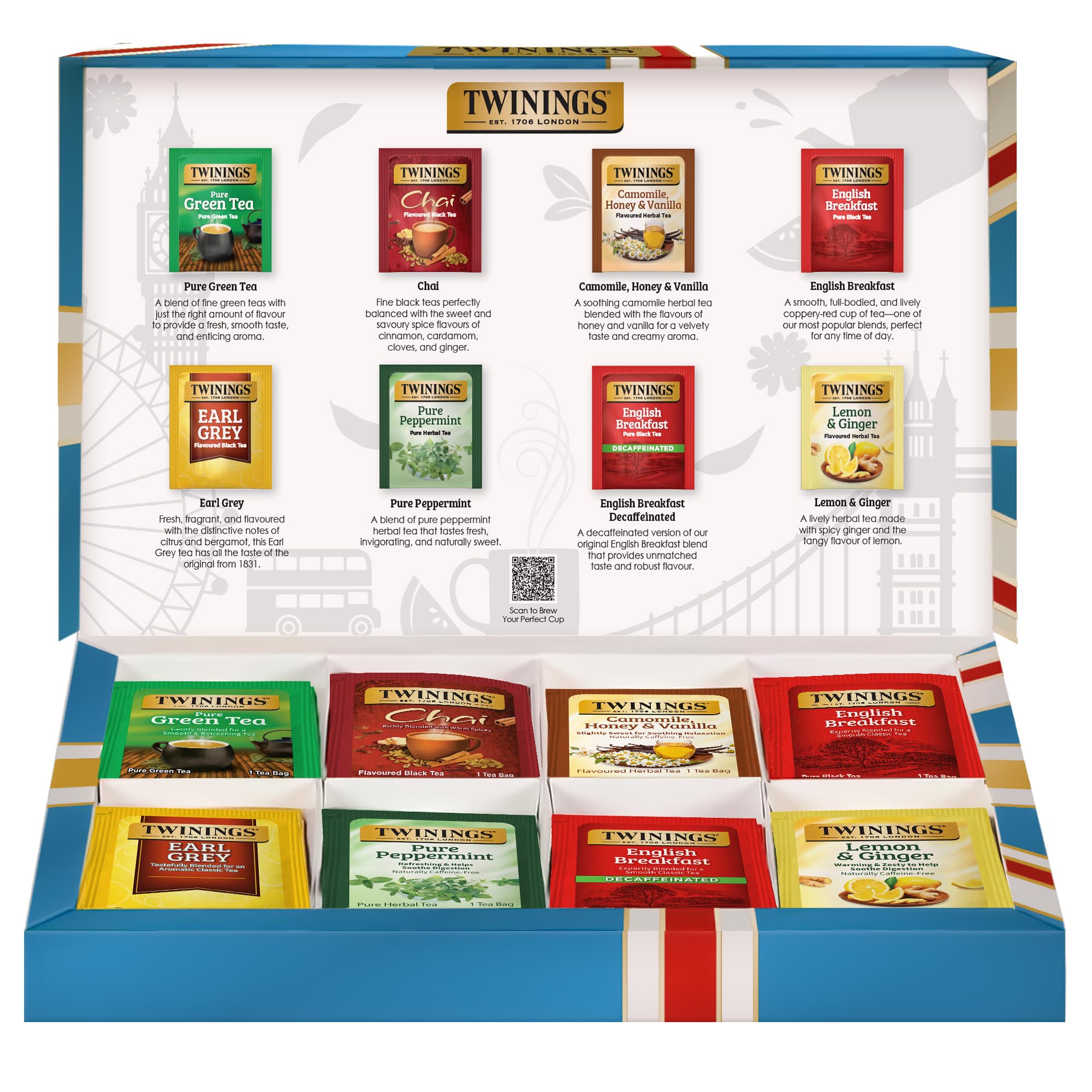 Twinings Tea Classics gift box displayed for gifting and sampling a variety.