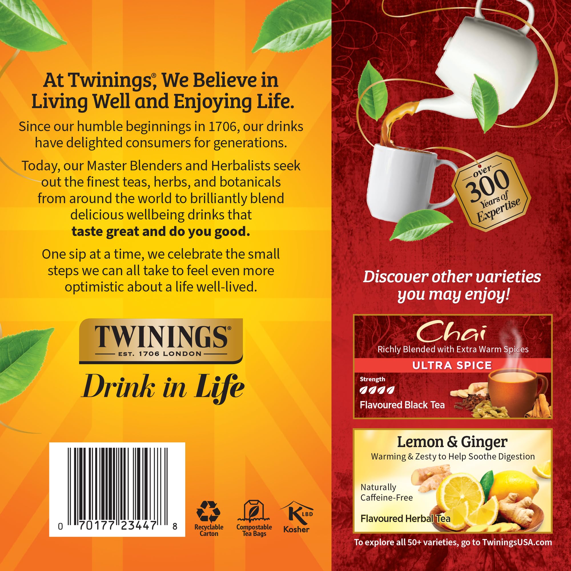 Twinings chai tea cup steaming inviting a comforting moment.