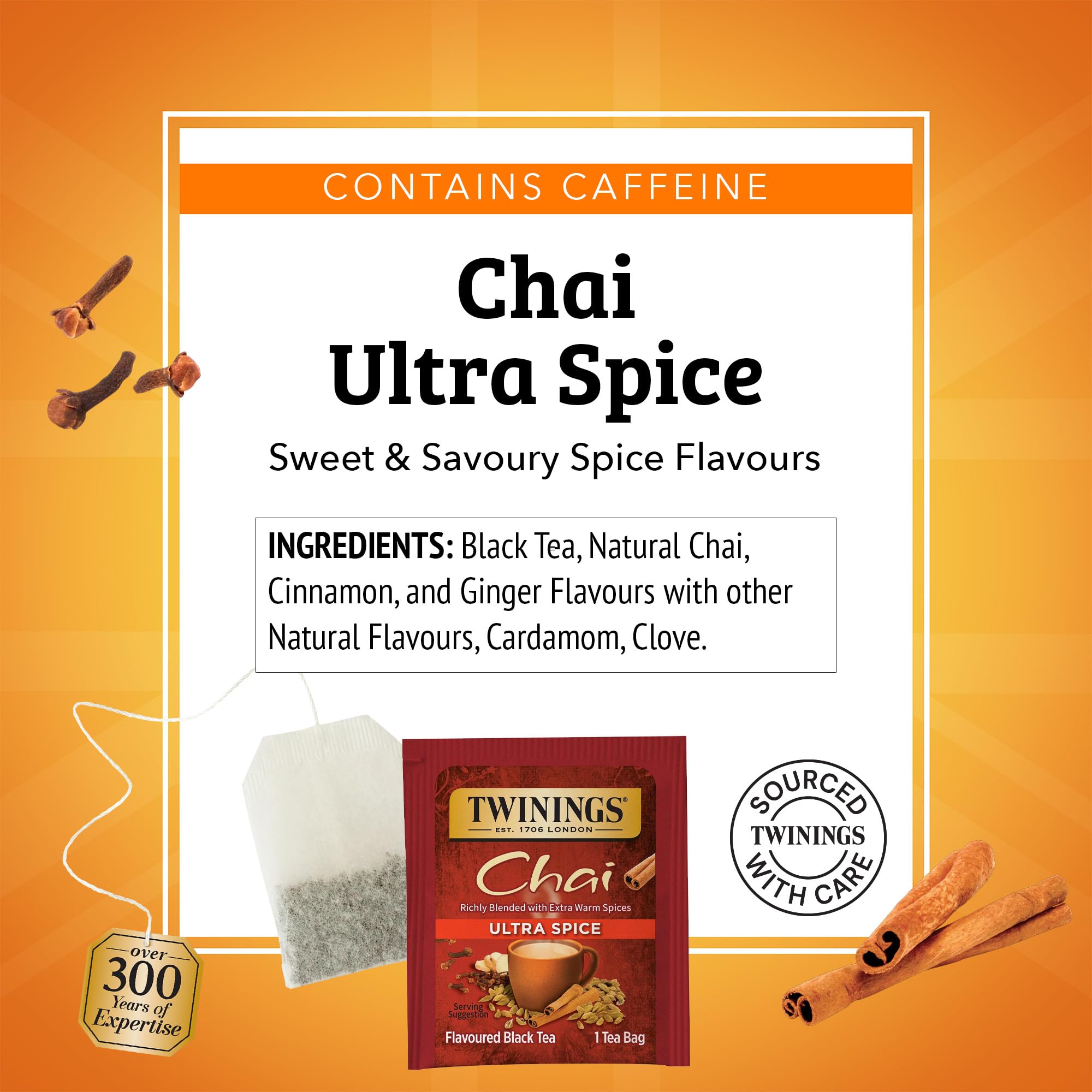 Twinings Ultra Spice Chai aromatic-steam scene for comforting tea moments.