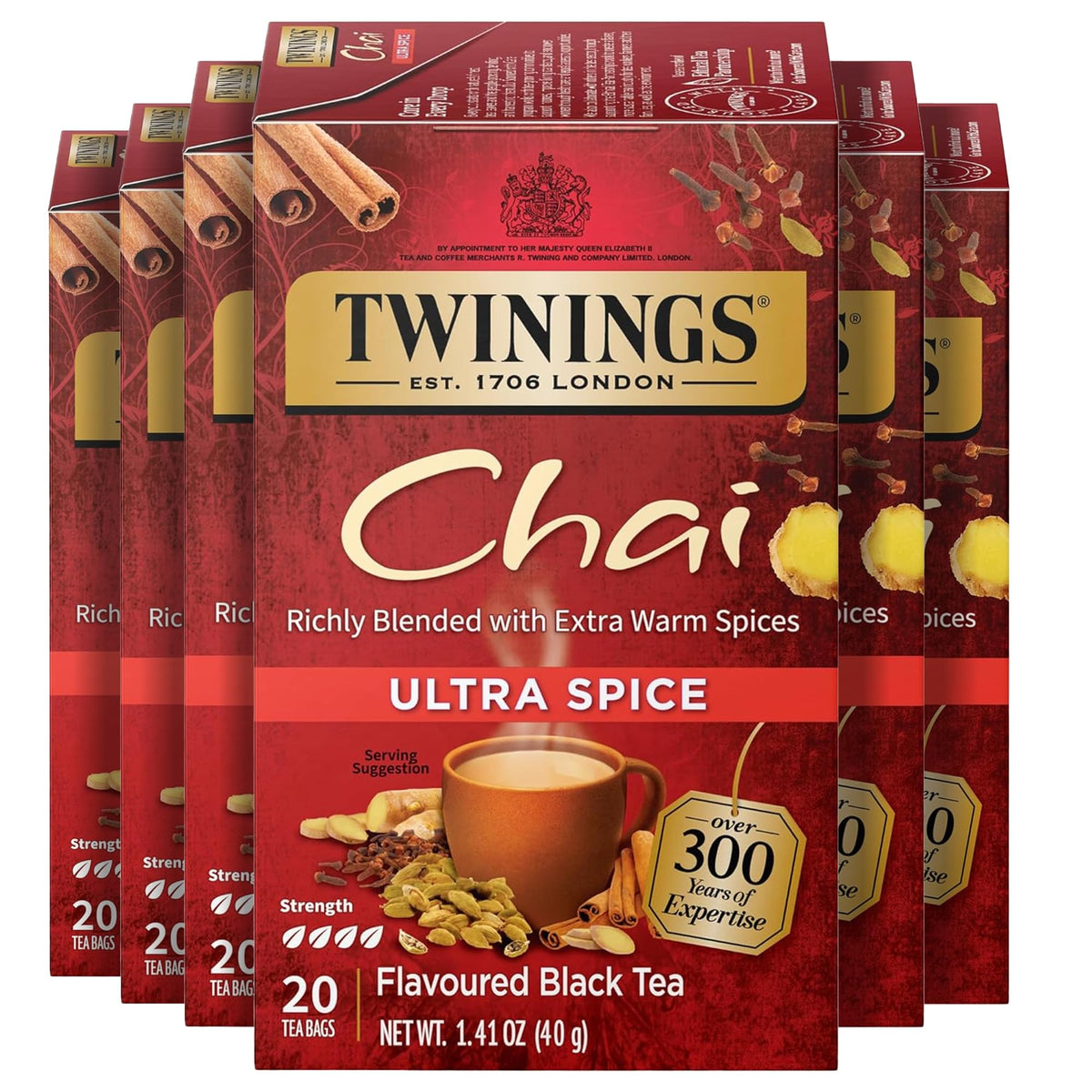 Twinings Ultra Spice Chai: individually-wrapped bags ensure fresh flavor on the go.
