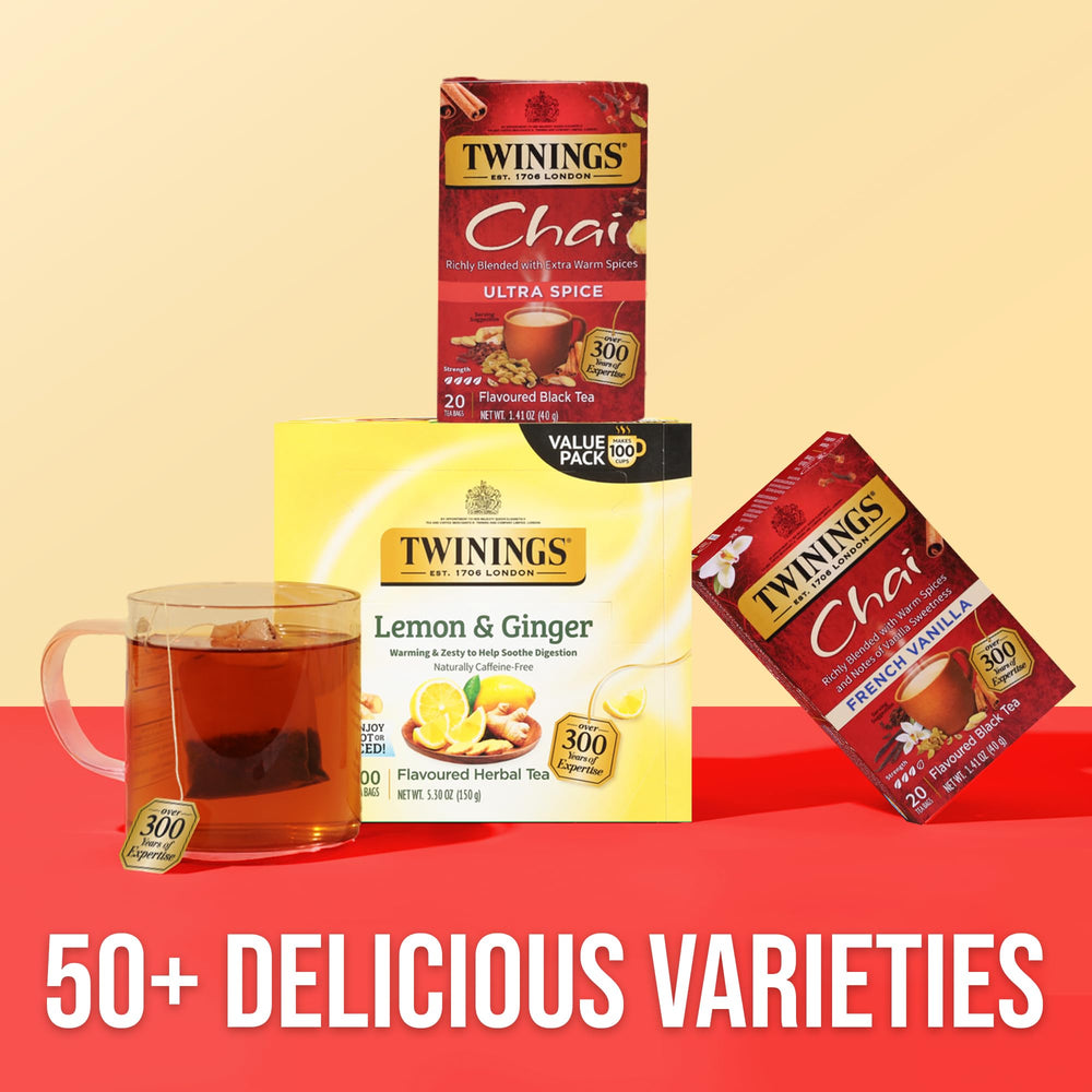 Twinings Ultra Spice Chai sourcing-ethos highlights responsible sourcing and community benefits.