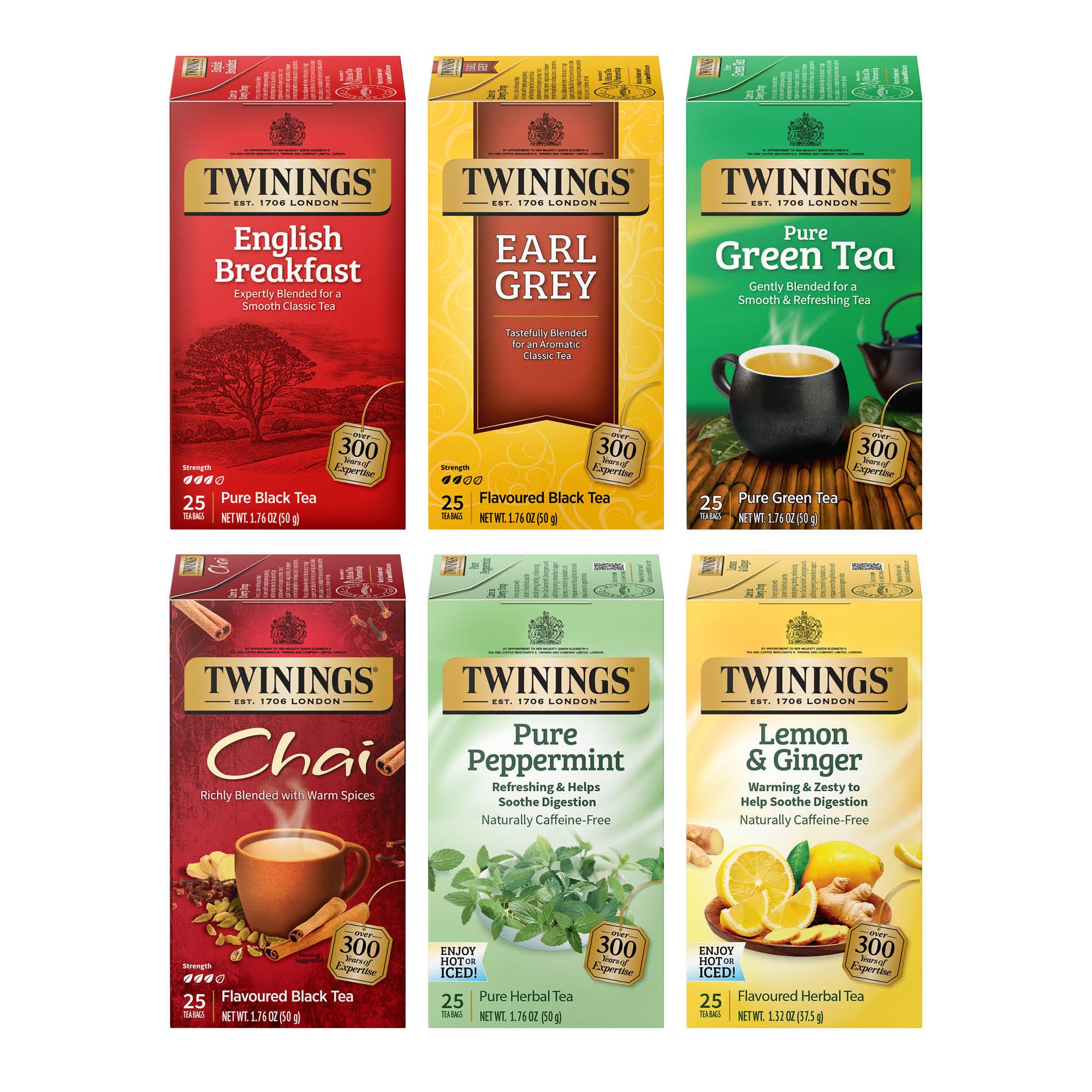 Twinings English Breakfast tea bags in variety pack for a robust morning start