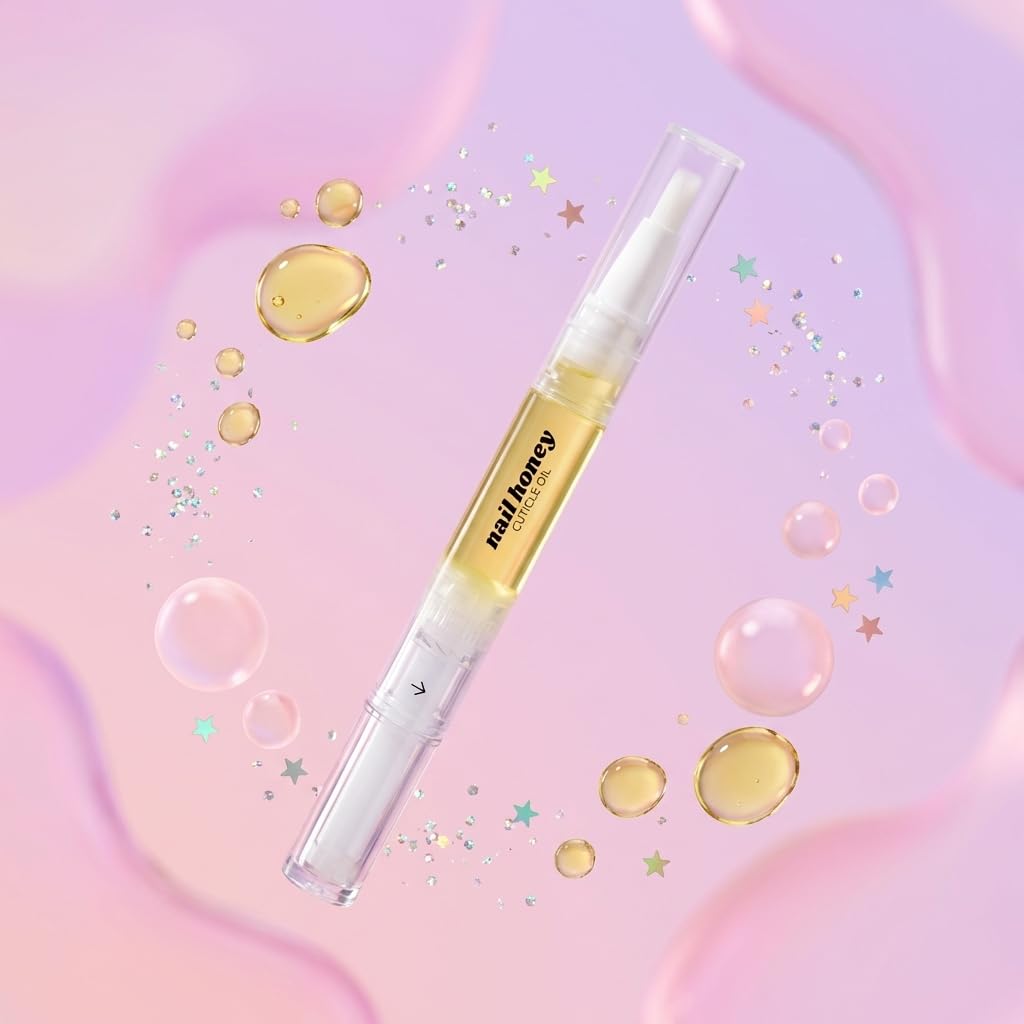 Twinkled T Nail Honey drop on cuticle illustrating hydration