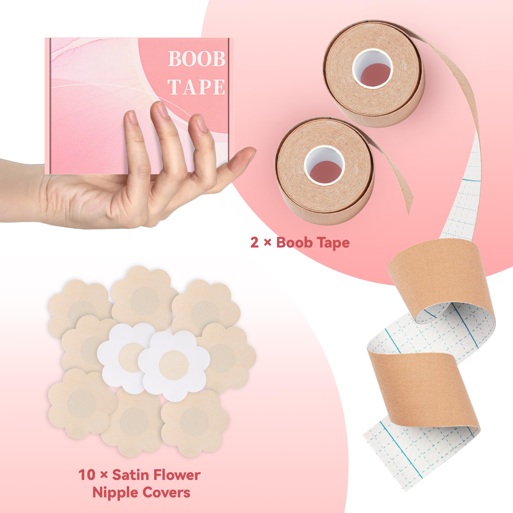 Twinkling Beads reusable adhesive bra tape offers long-lasting wear without straps