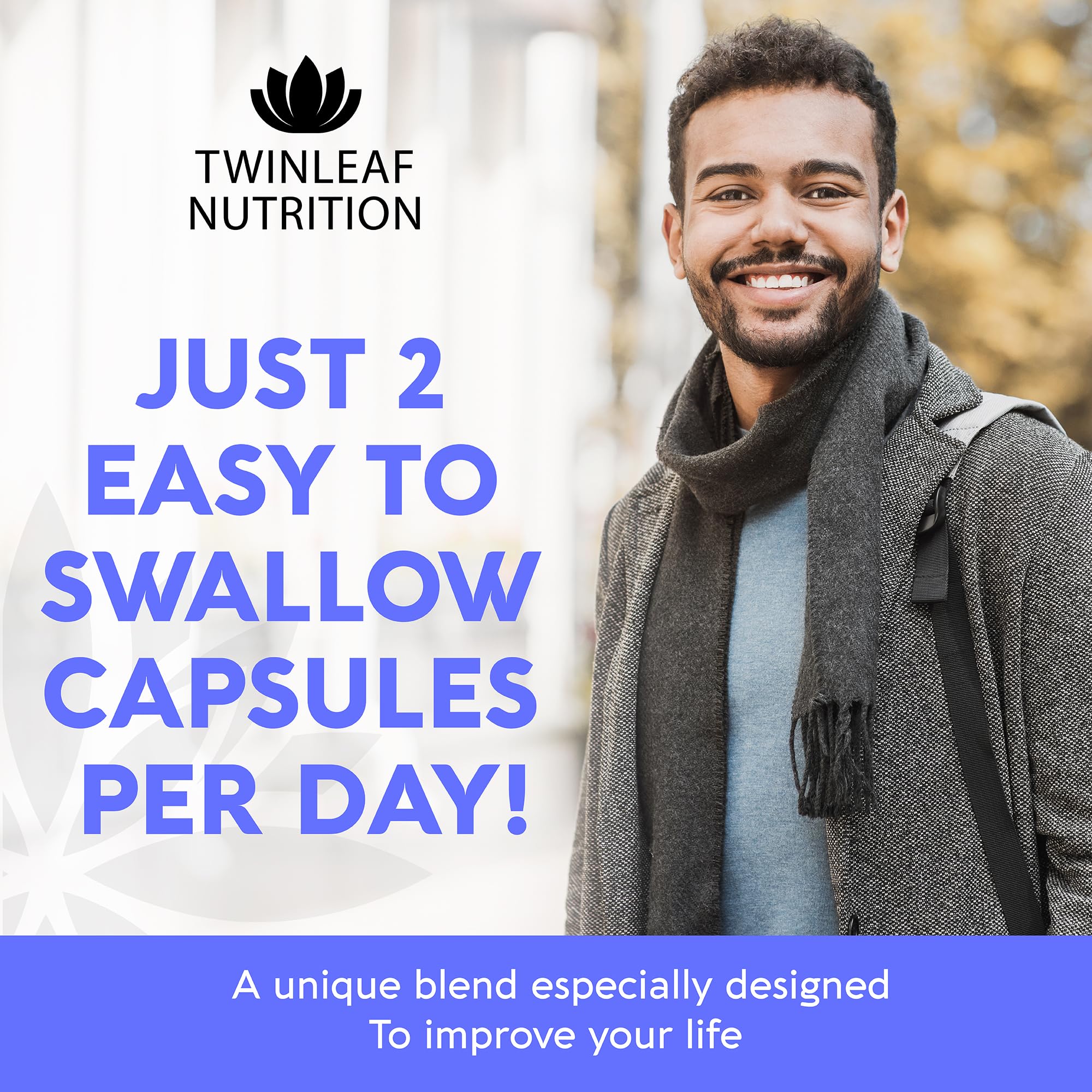 Twinleaf serotonin ingredient blend includes Gotu Kola, Bacopa, and Passionflower for support