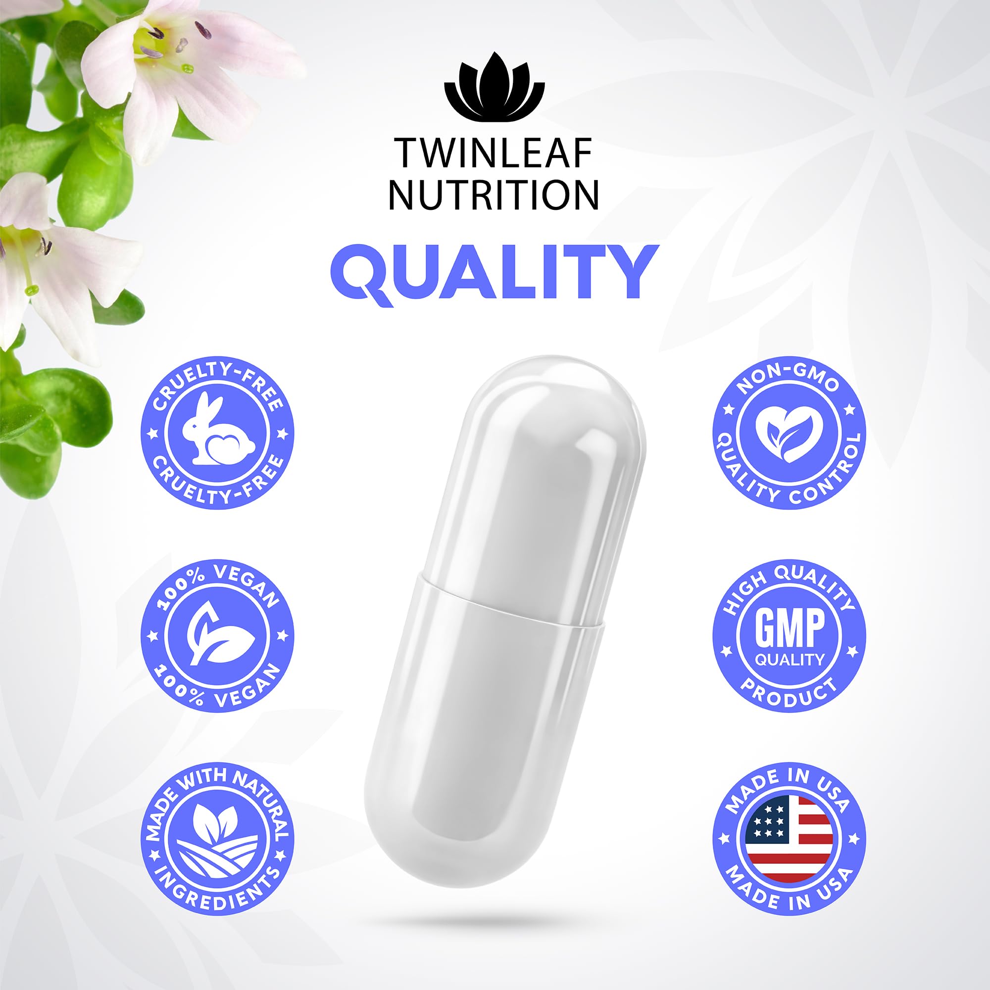 Twinleaf nutrition label close-up highlights Made in USA quality