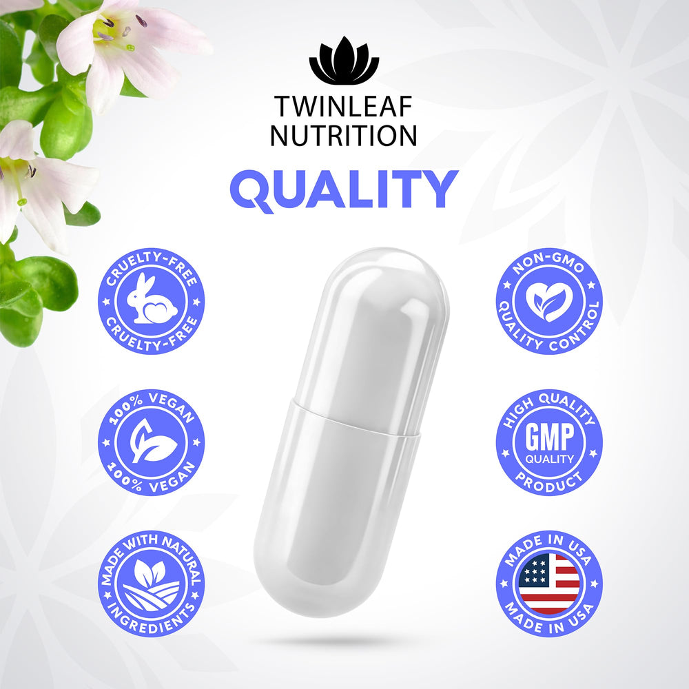 Twinleaf nutrition label close-up highlights Made in USA quality