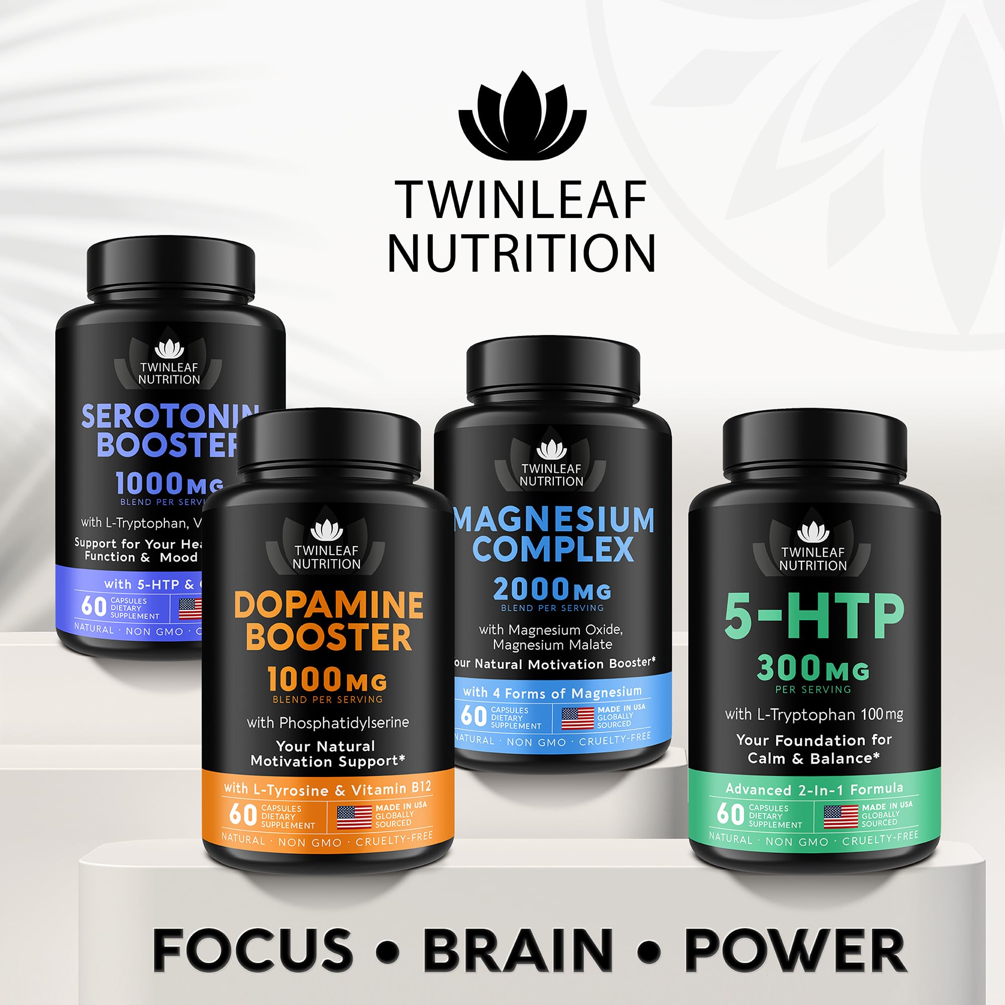 Balanced lifestyle mood support with Twinleaf serotonin capsules
