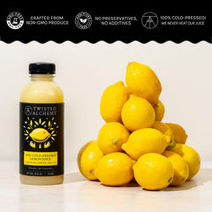 Twisted Alchemy lemon juice cocktail setup enables easy lemon-forward drinks.