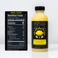 Twisted Alchemy lemon juice hand squeezed highlights pure flavor for bright kitchen recipes.