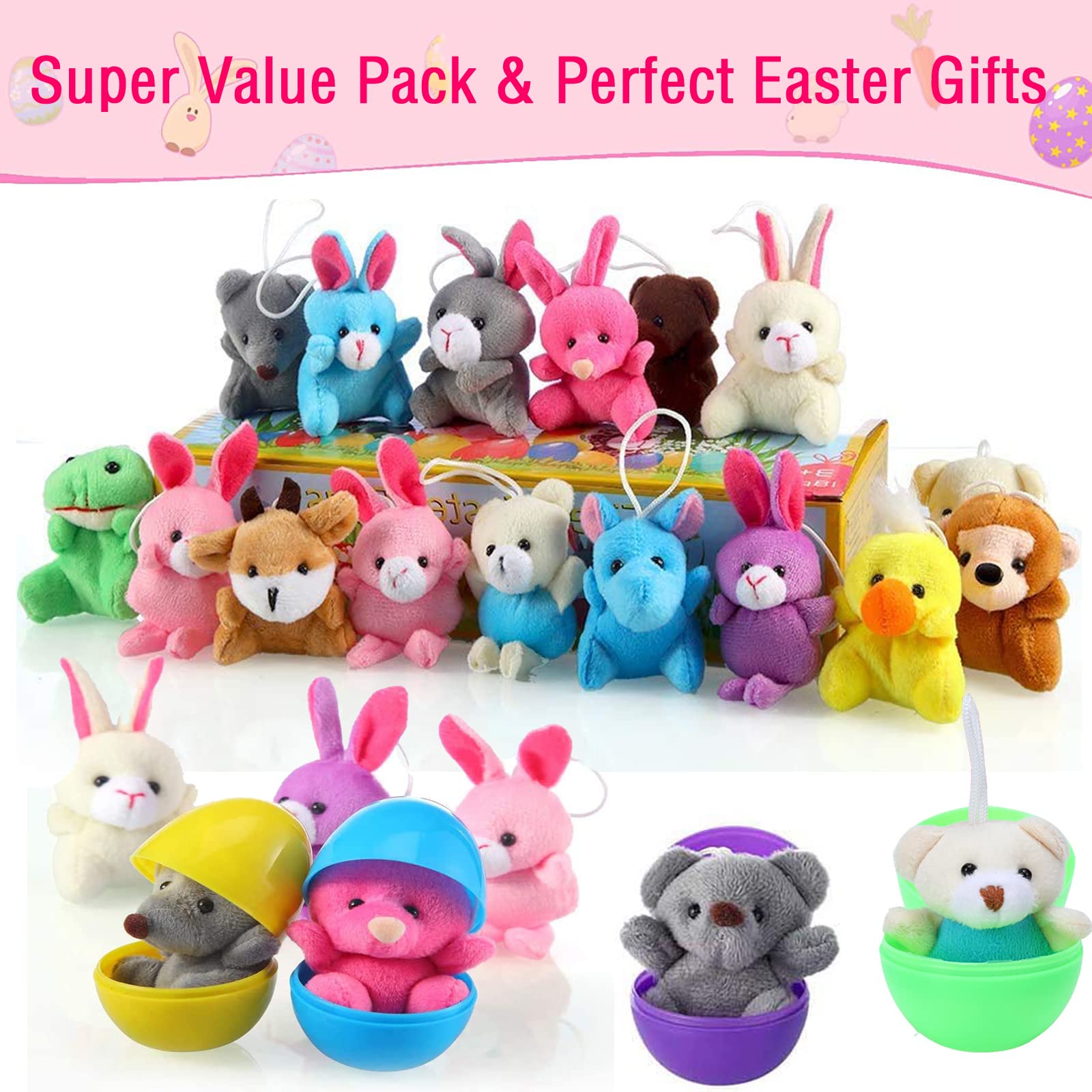 Twister.CK egg hunt setup with colorful eggs and plush prizes
