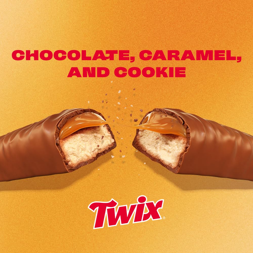 Twix bars individually wrapped ideal for grab-and-go snacking.