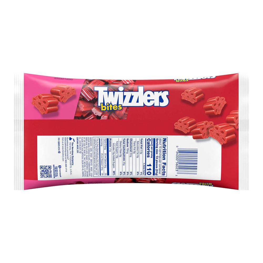 Twizzlers Bites Cherry chewy texture closeup highlighting rich cherry flavor.