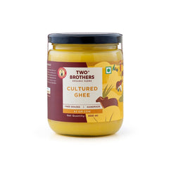 Two Brothers India Farms A2 Ghee bottle pouring for versatile cooking