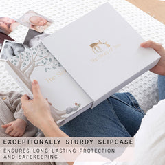 Two Little Dinos memory book inside layout simplifies journaling for busy parents.