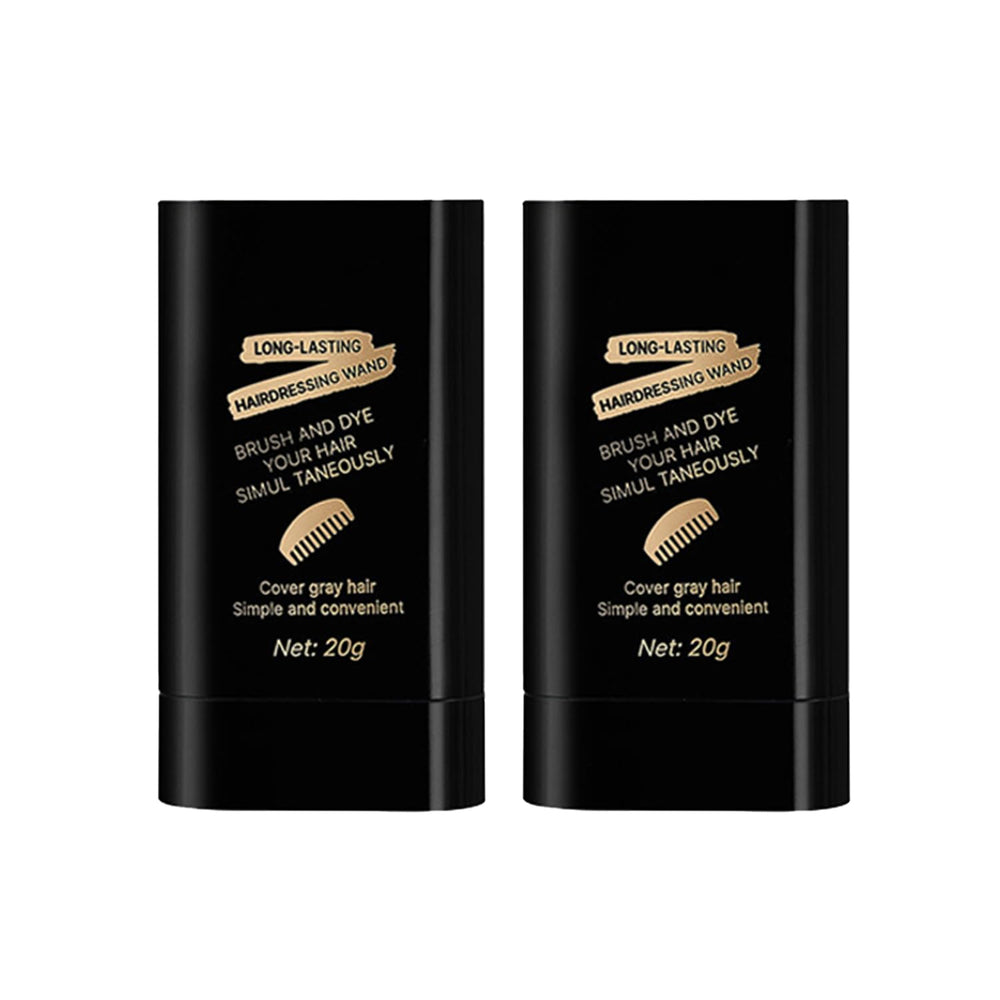 Two-pack safe and convenient comb hair dye front view for gray coverage.